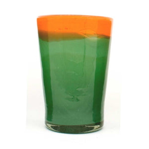 Milky green & orange rim tumbler