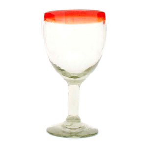 Clear & red rim wine glass