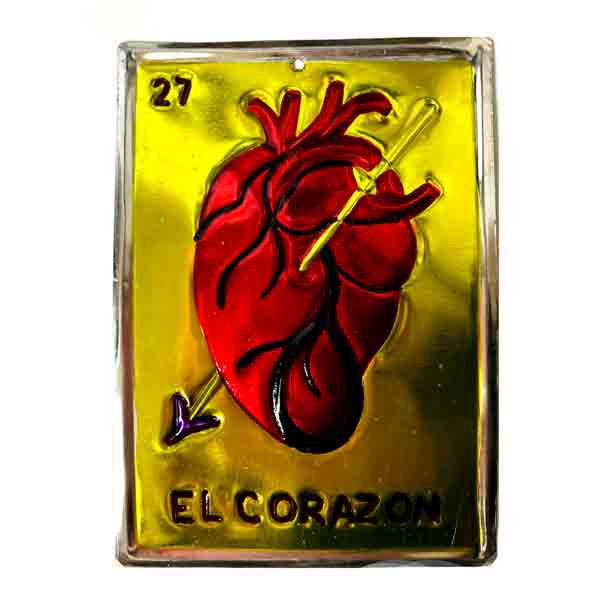 Tin loteria card - heart