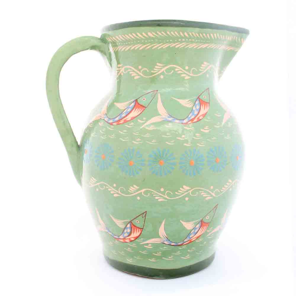 Fish green jug - Raquel pottery