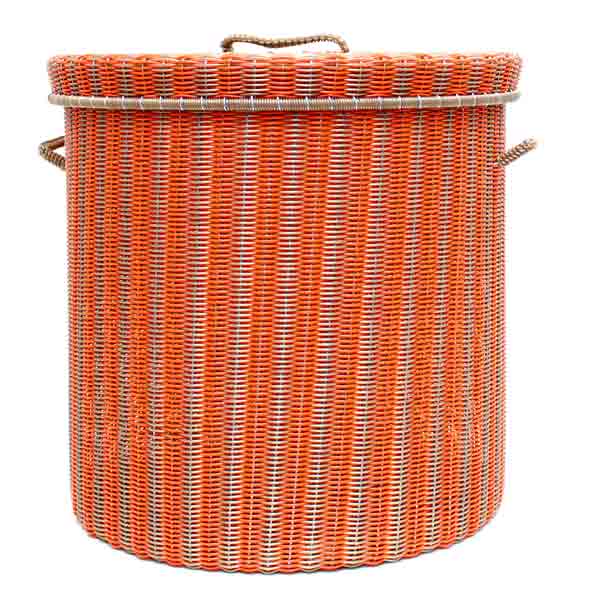 Gold and orange storage basket
