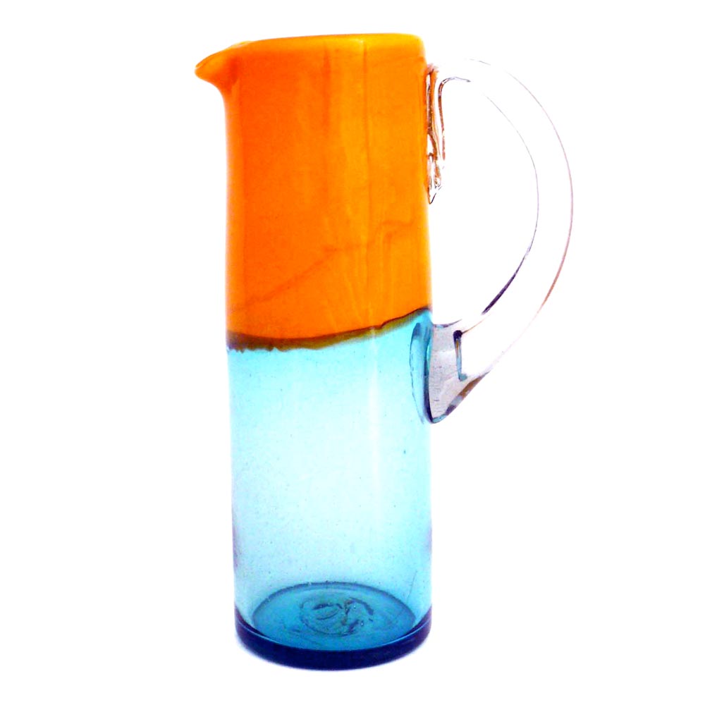 Orange and aqua straight jug