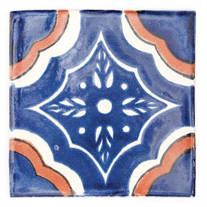 Palacio blue and terracotta 10.5 x 10.5cm