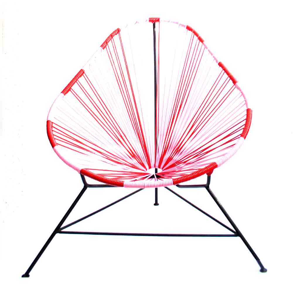 Pink and red acapulco chair