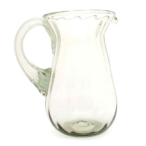 Clear ribbed pear jug