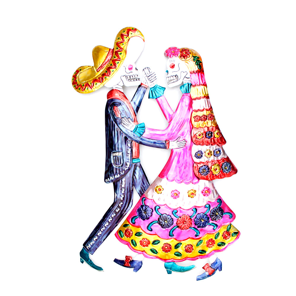 Tin skeleton dancing couple