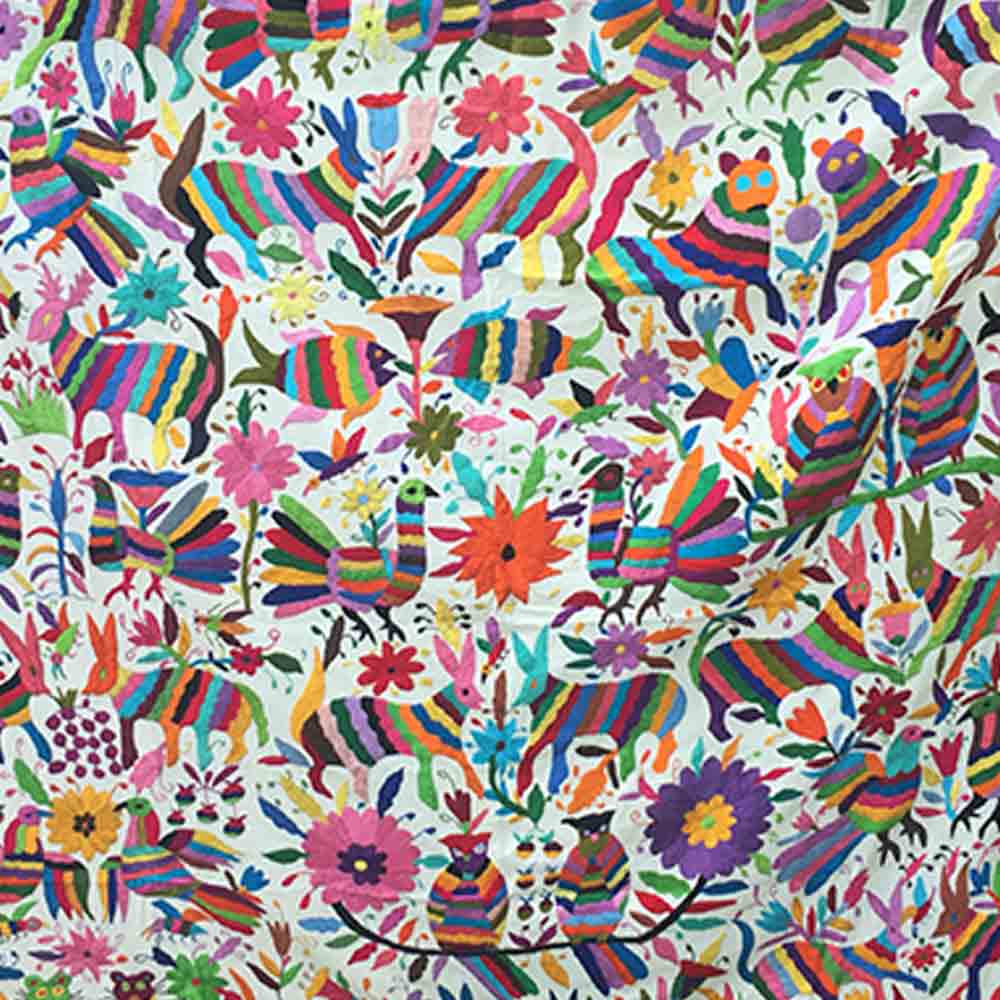 Otomi multi coloured embroidery with animal