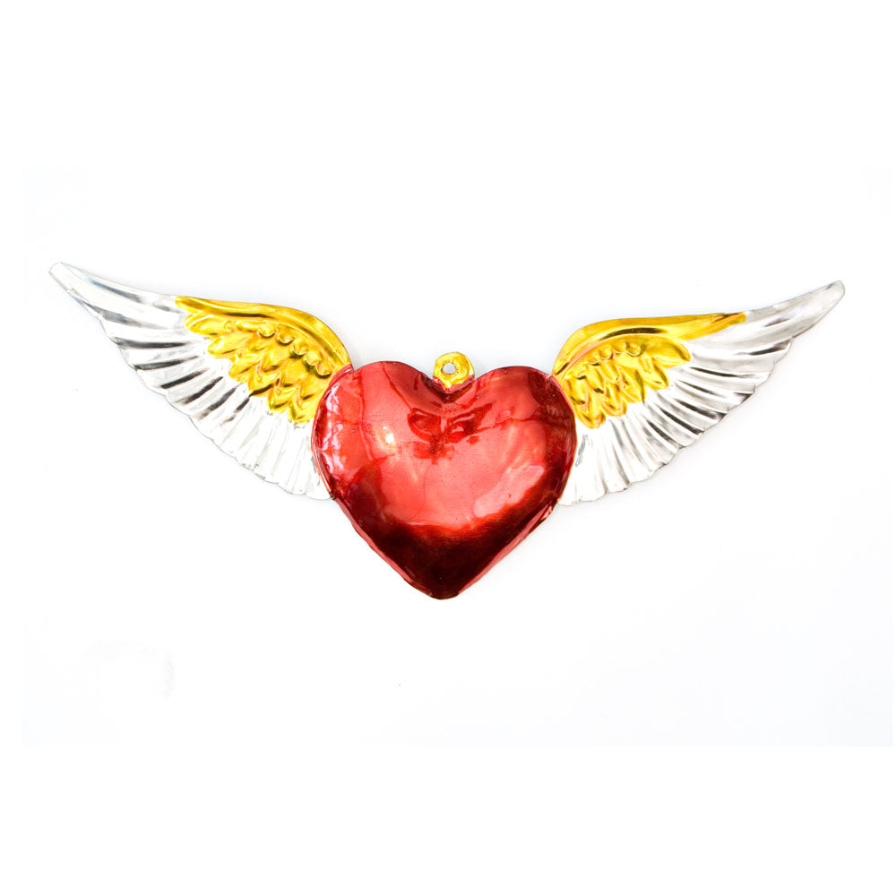 Tin heart with wings