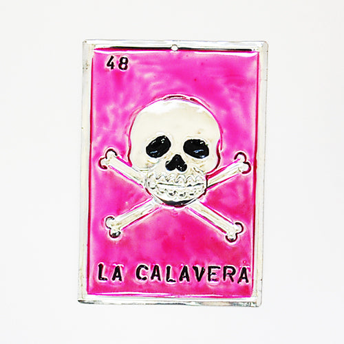 Tin loteria card - skull