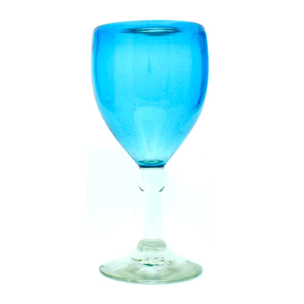 Large turquoise wine glass