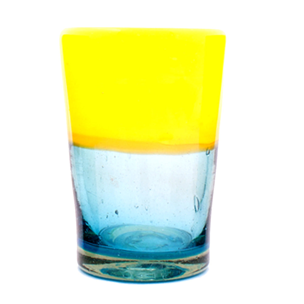 Turquoise and yellow tumbler