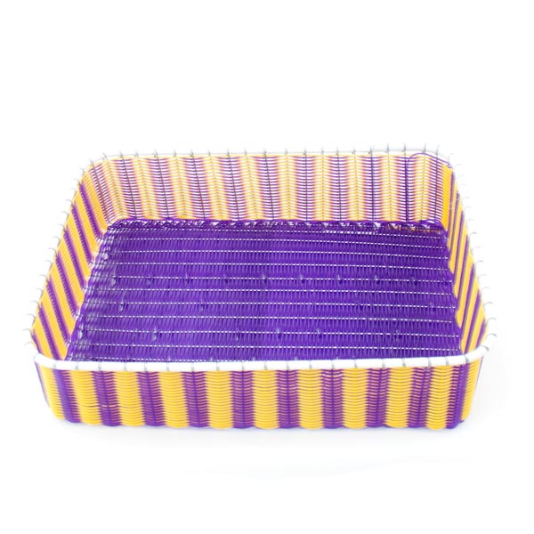 Yellow and purple storage basket